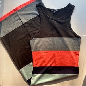 NWOT Color Block Midi Dress